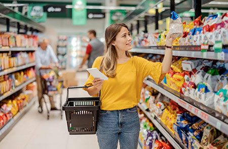 Etiquetas adhesivas para alimentación